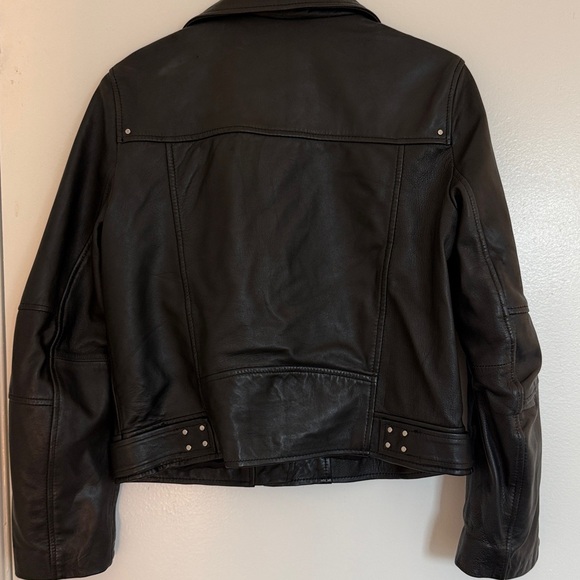 Zara Black Leather Moto Jacket - real leather - Picture 3 of 3